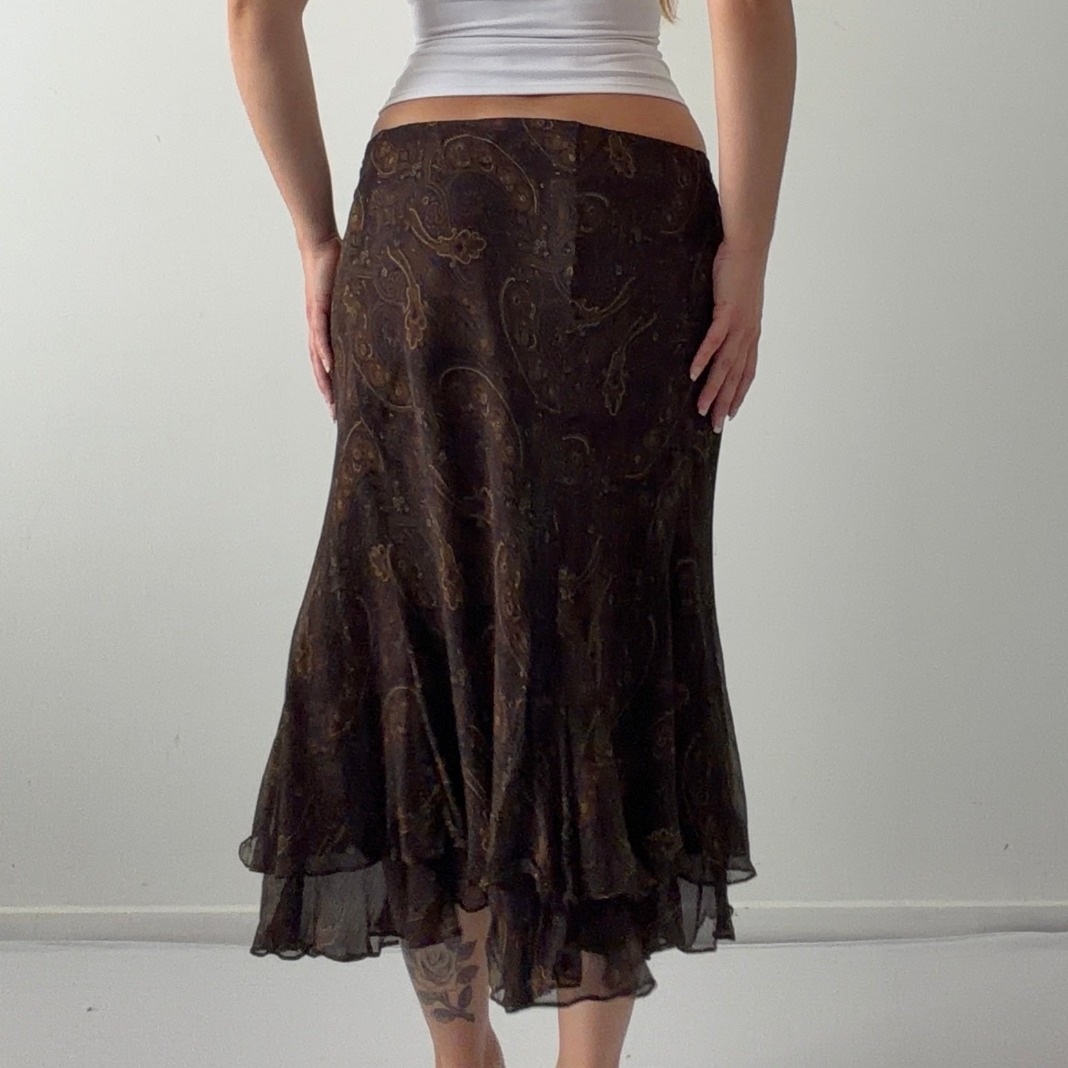 Ralph Lauren Silk Paisley Midi Skirt | 8-10