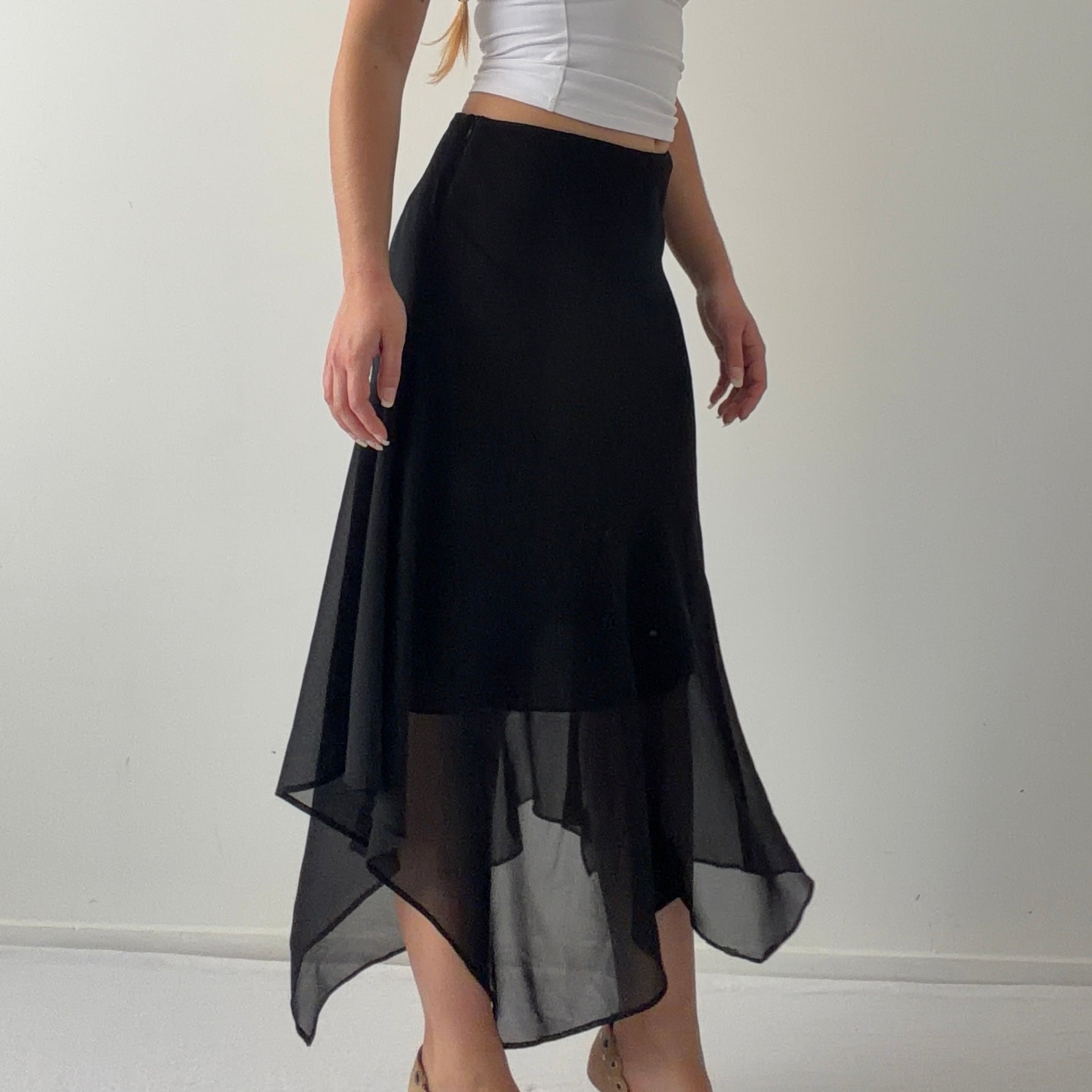 Dressbarn Asymmetric Midi Skirt | Made in USA | 6-8