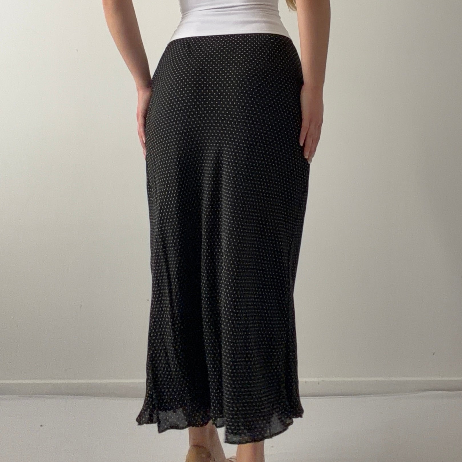 Ann Taylor Silk Polka Dot Maxi Skirt | XS