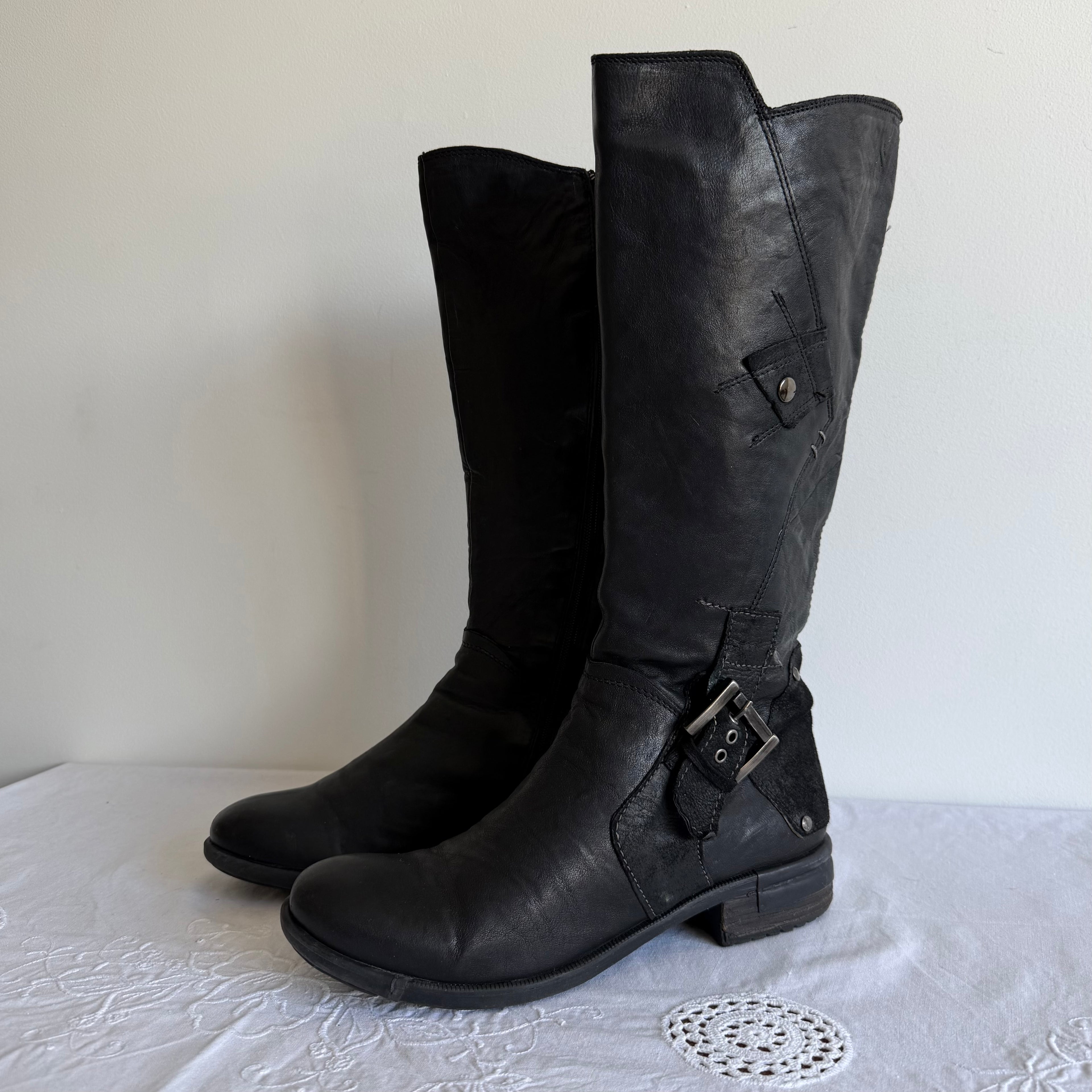 Khiro Leather Moto Boots | Size EU 38 / US 7 / UK 5