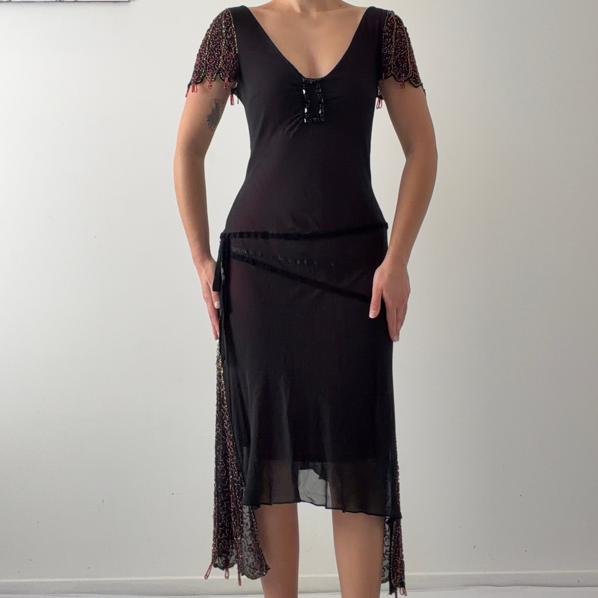 Rare Sue Wong Nocturne Silk Asymmetric Dress | M