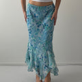 Paisley Ruffle Midi Skirt | M