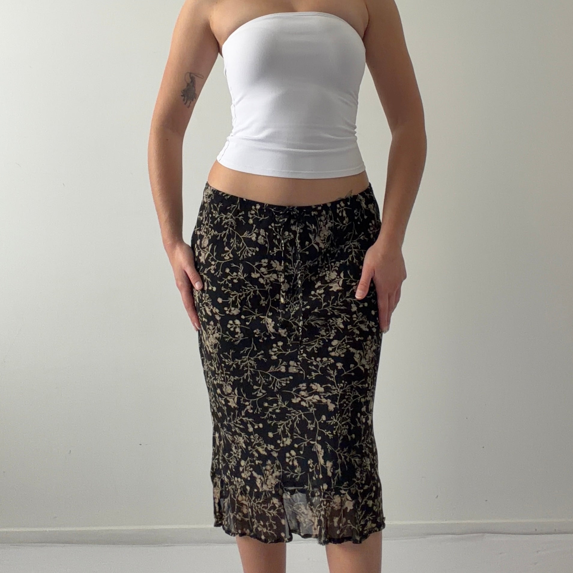 Lapris Los Angeles Floral Midi Skirt | Made in USA | S