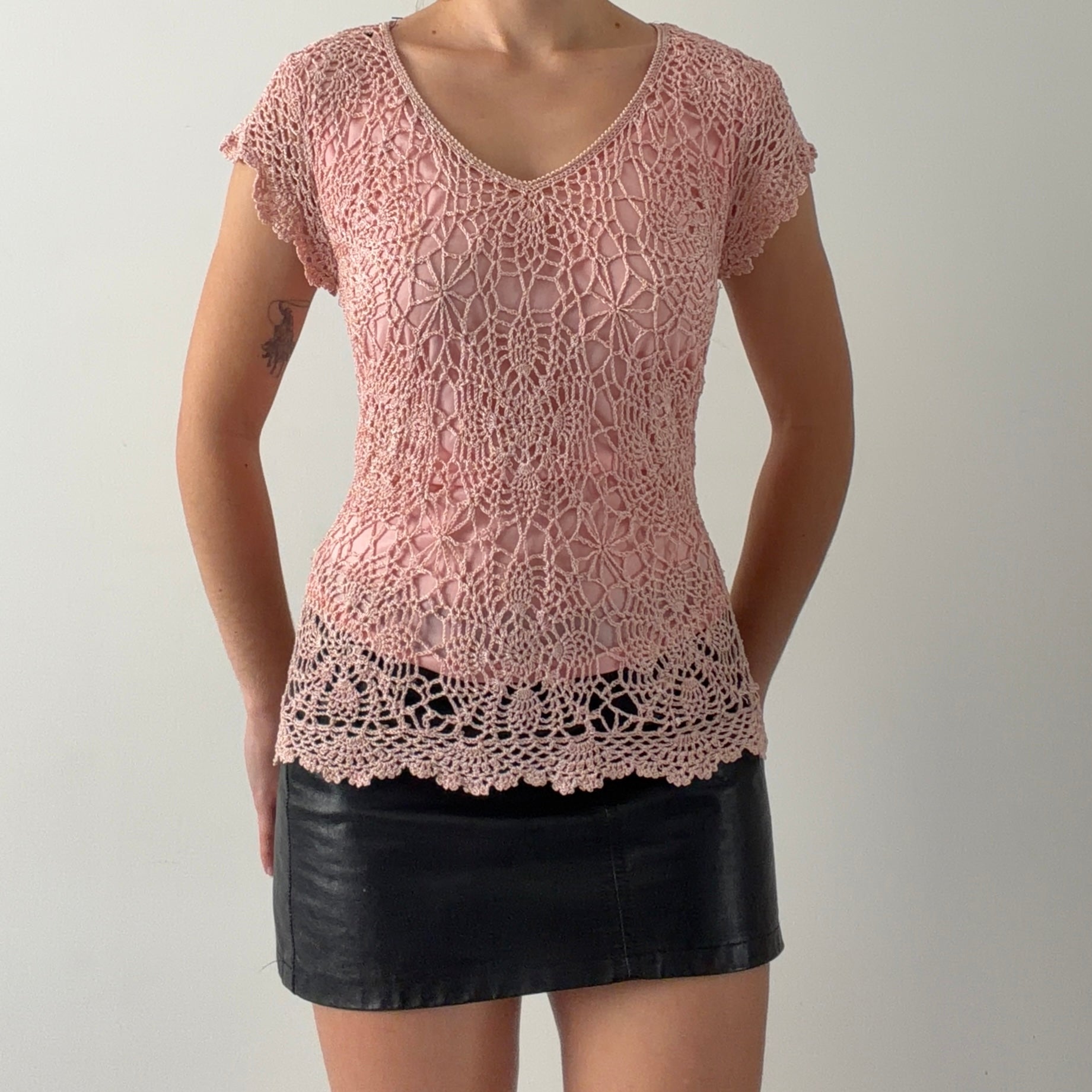 M. Nicole Evening Crochet Top | XL