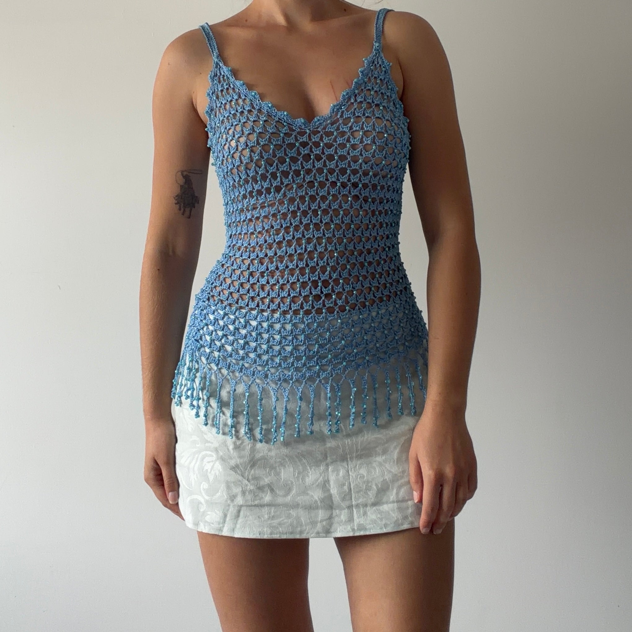 Blue Crochet Cami Top | 6-8