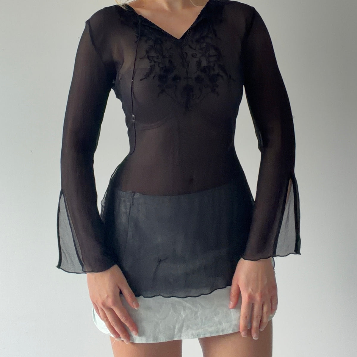 Worthington Silk Embroidered Top | M