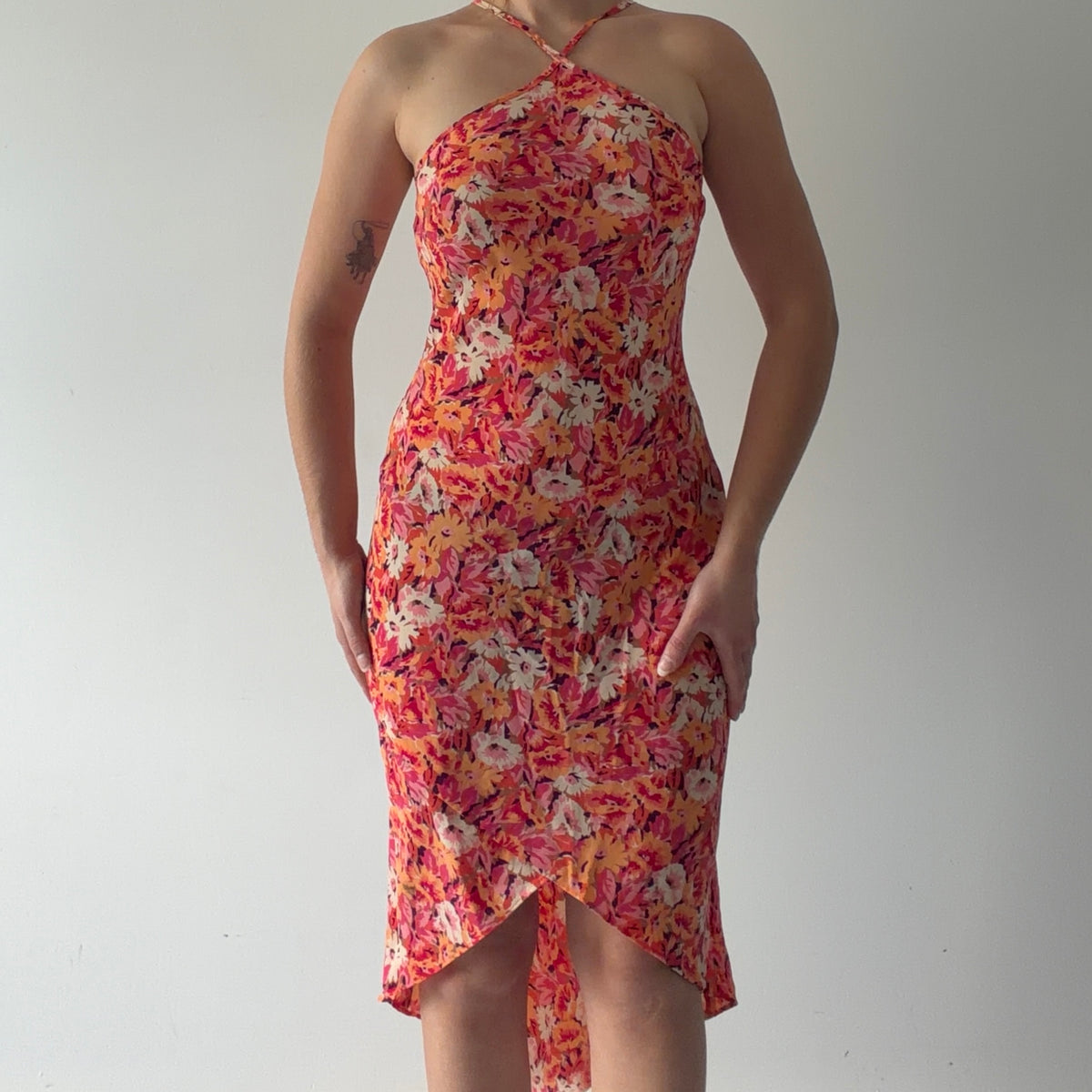 Express Floral Halter Midi Dress | XS