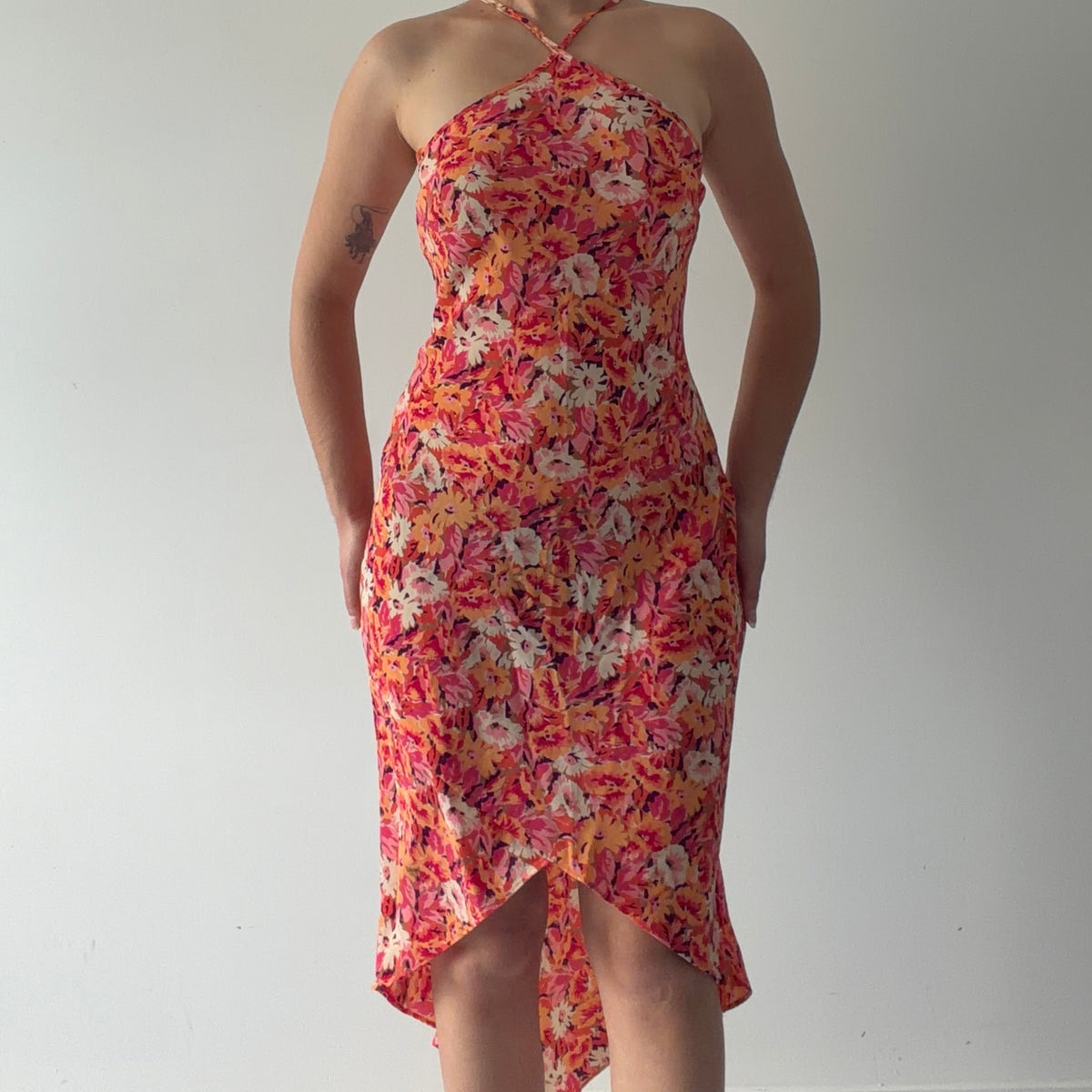 Express Floral Halter Midi Dress | XS