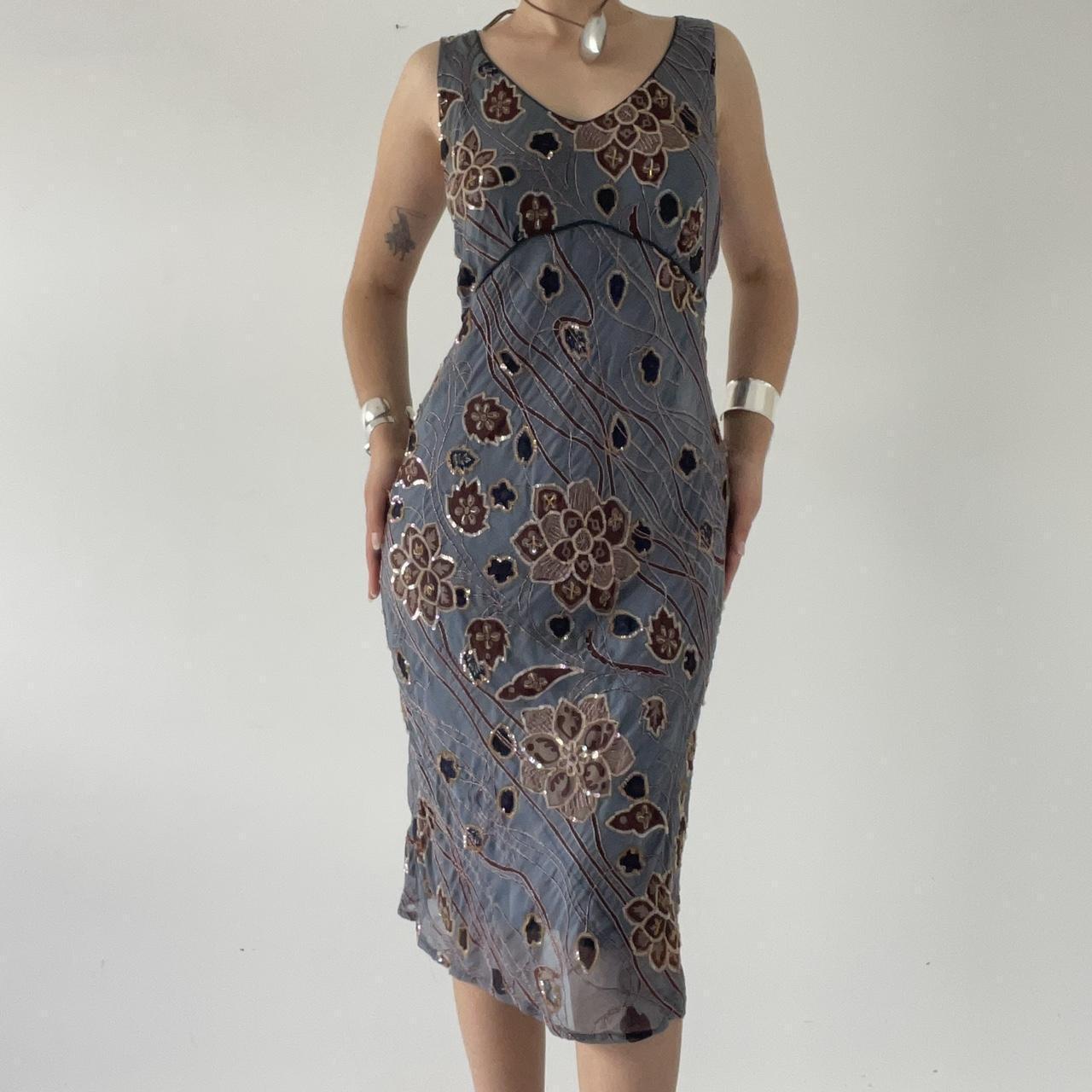 Silk Beaded Midi Dress