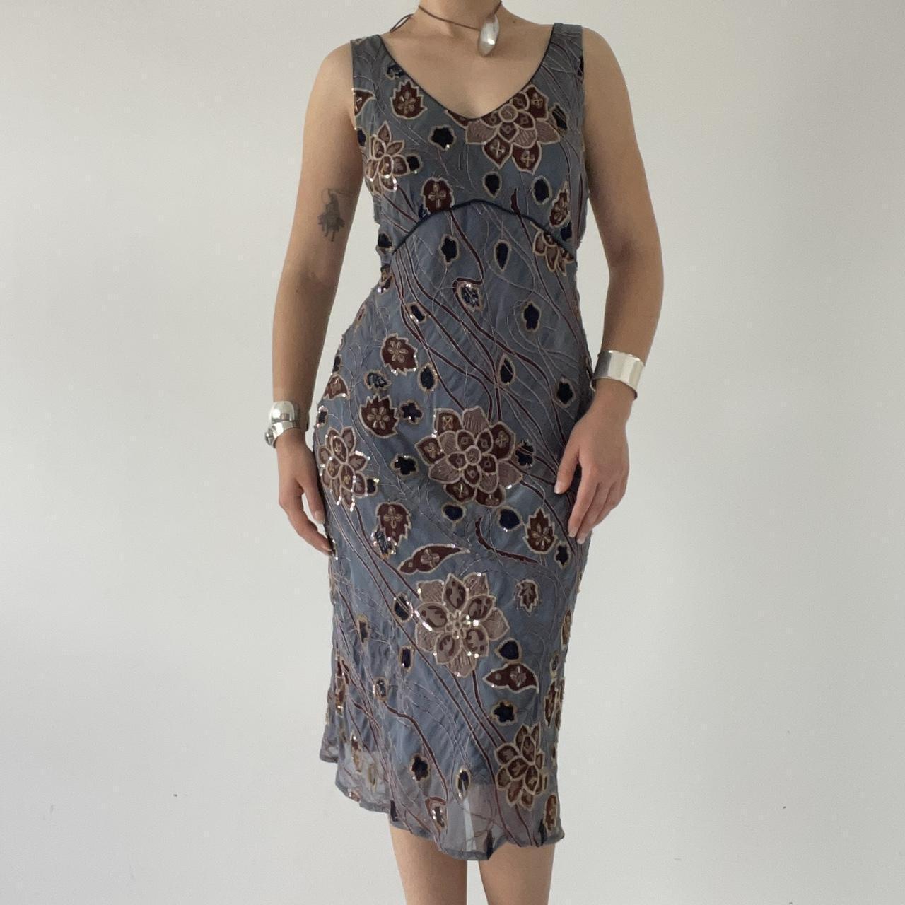 Silk Beaded Midi Dress