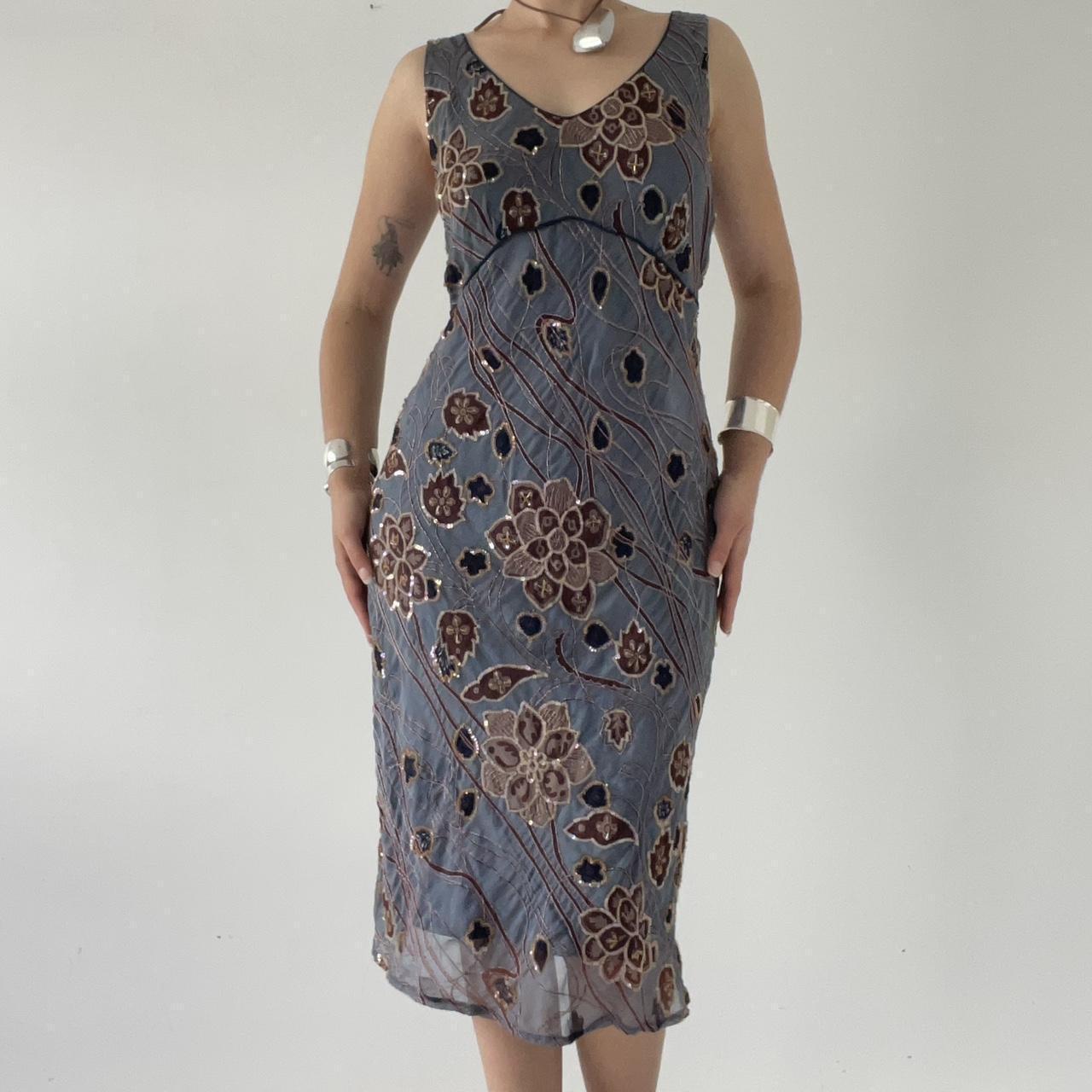 Silk Beaded Midi Dress