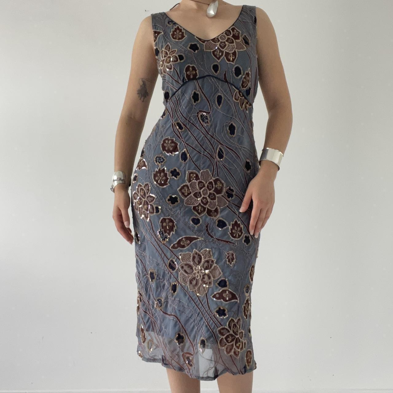 Silk Beaded Midi Dress