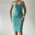 Silk Embroidered Midi Dress