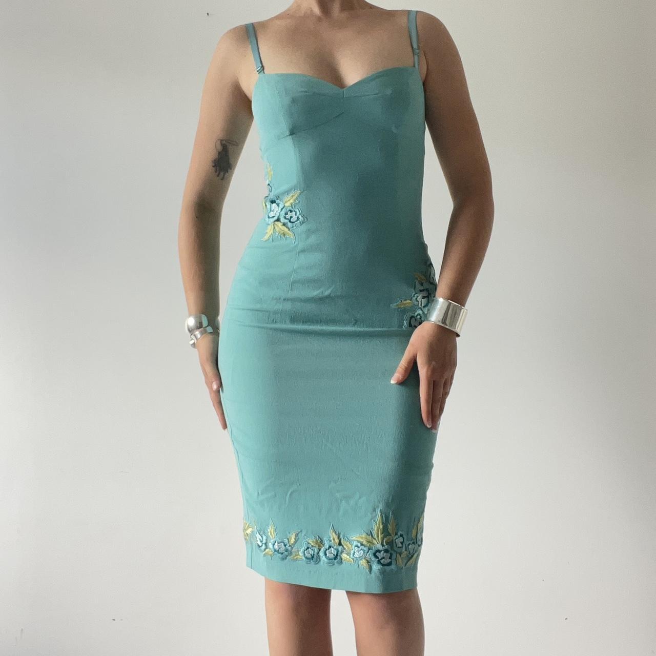Silk Embroidered Midi Dress
