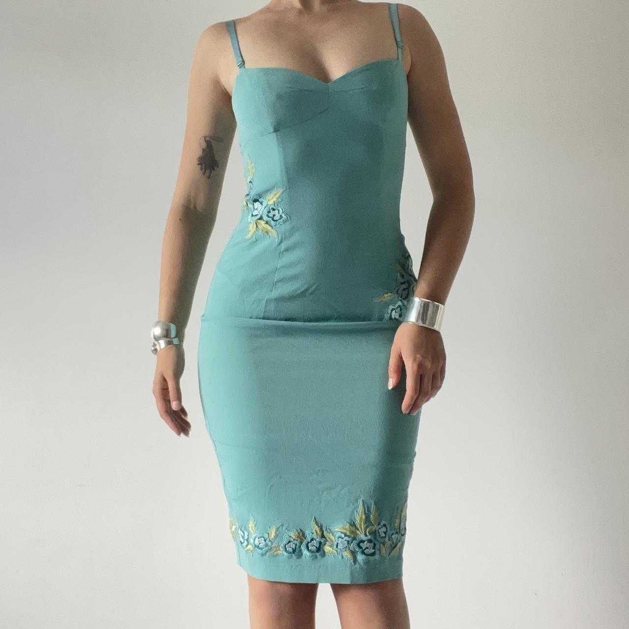 Silk Embroidered Midi Dress