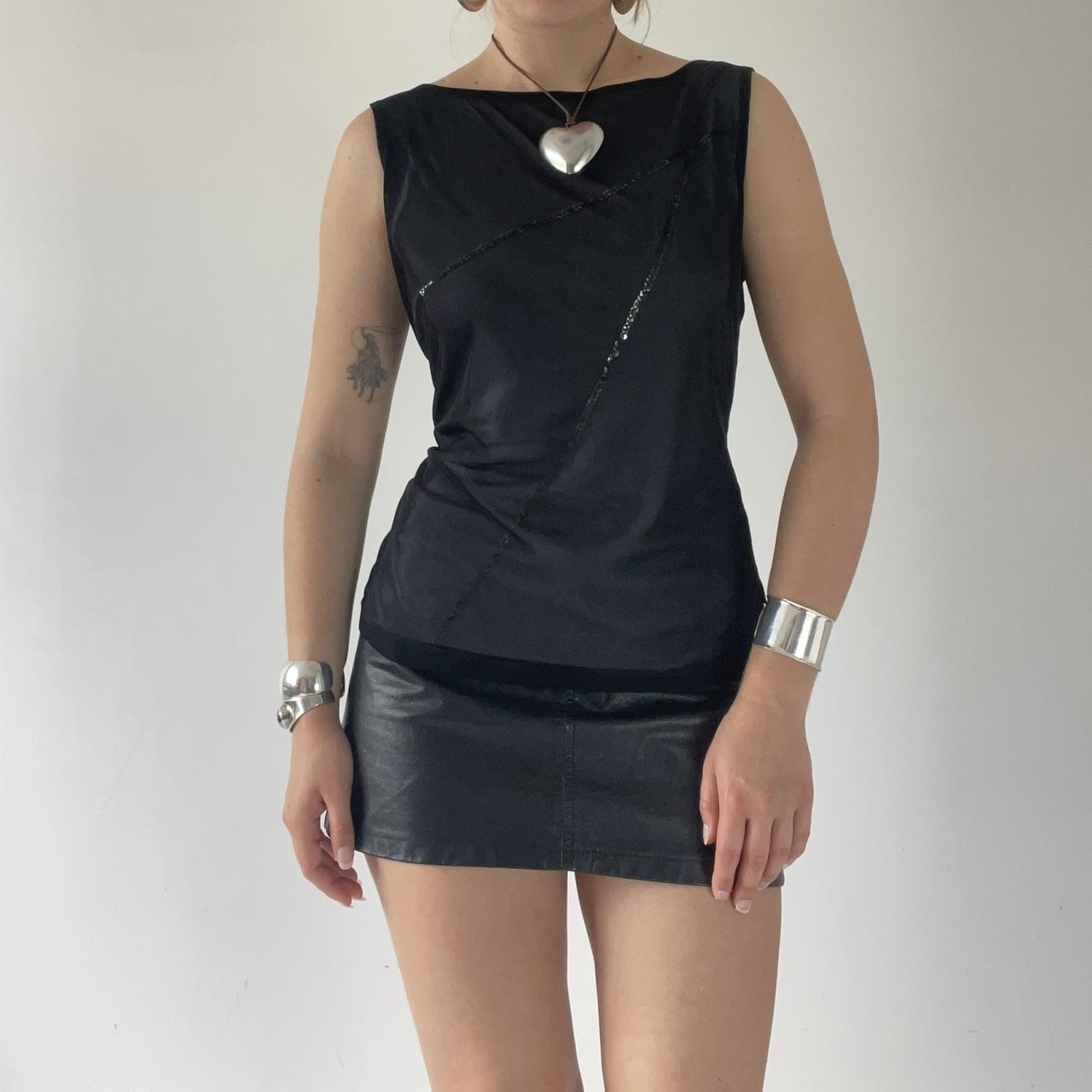 Boat Neck Sequin Top