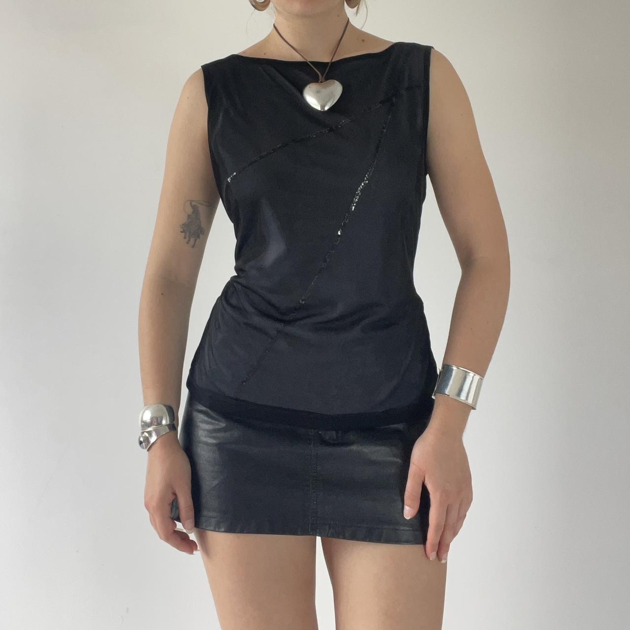 Boat Neck Sequin Top