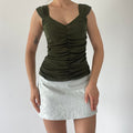 Ruched Mesh Tank Top