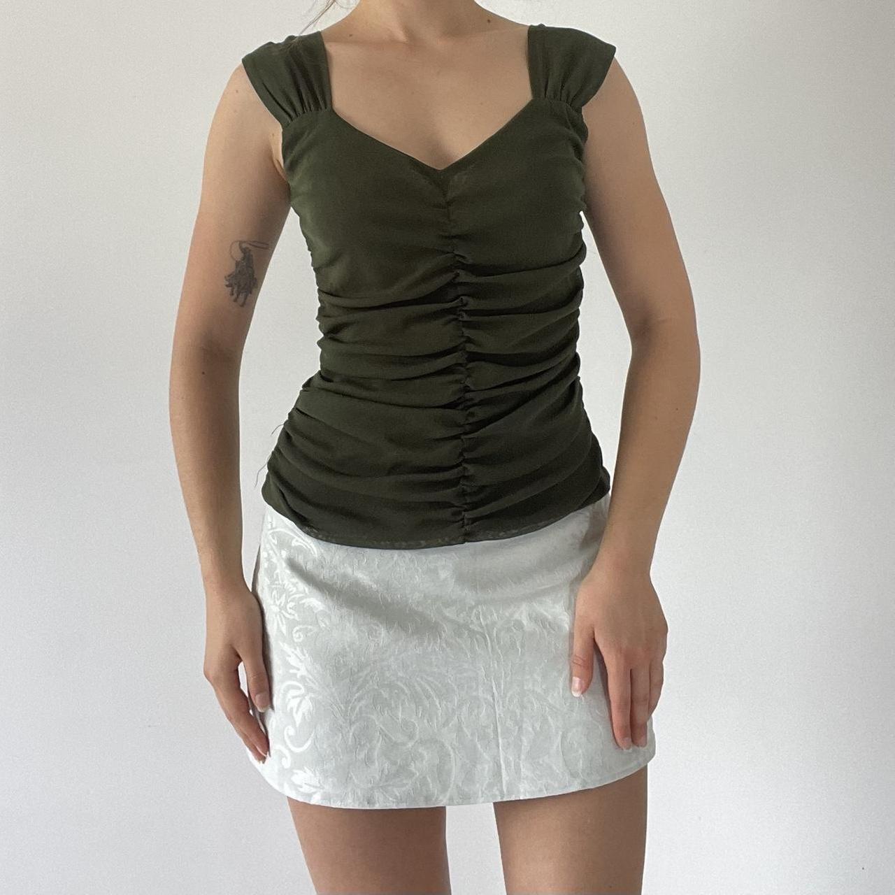 Ruched Mesh Tank Top