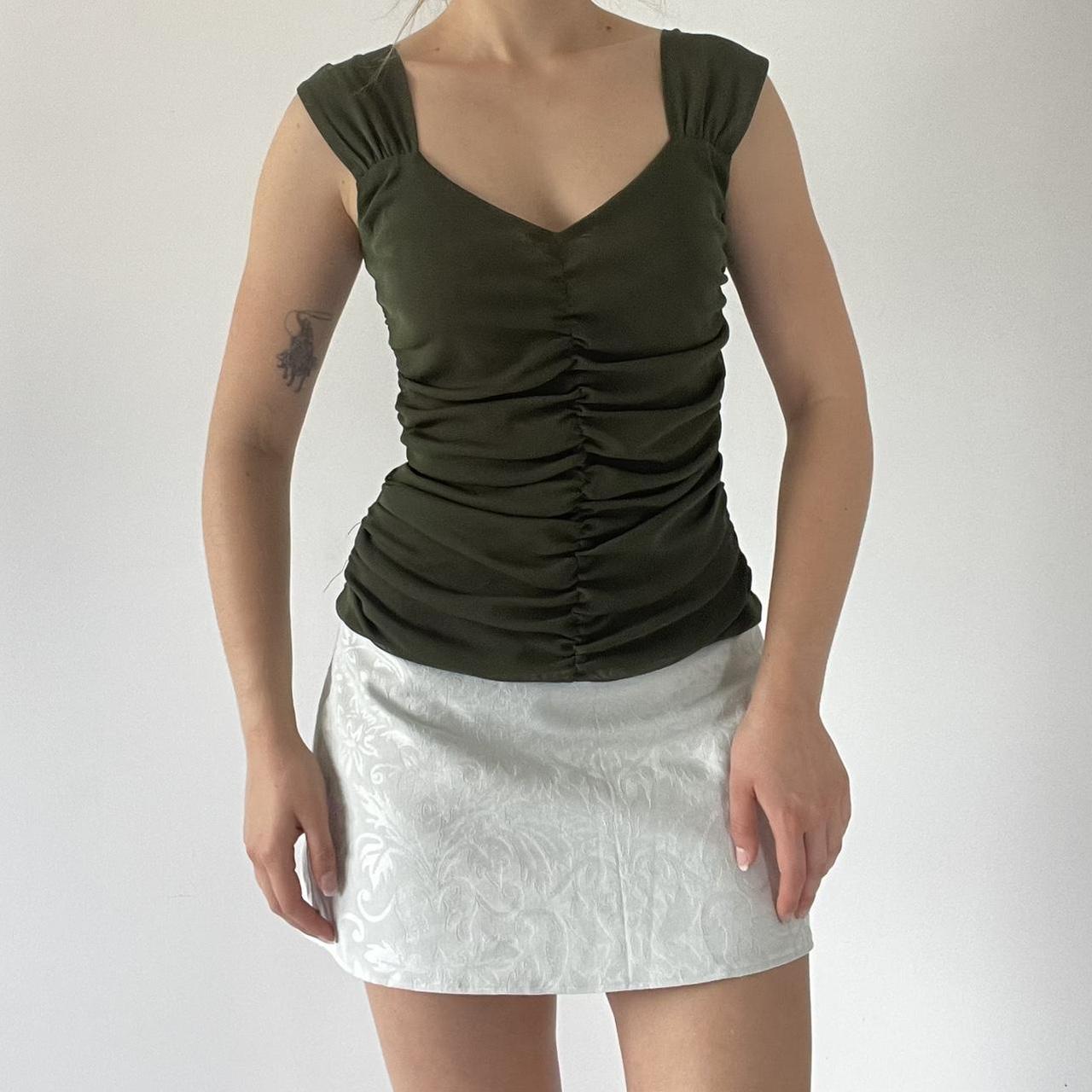 Ruched Mesh Tank Top