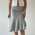 Asymmetric Ruffle Midi Skirt