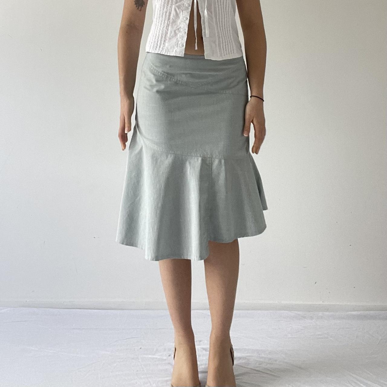 Asymmetric Ruffle Midi Skirt