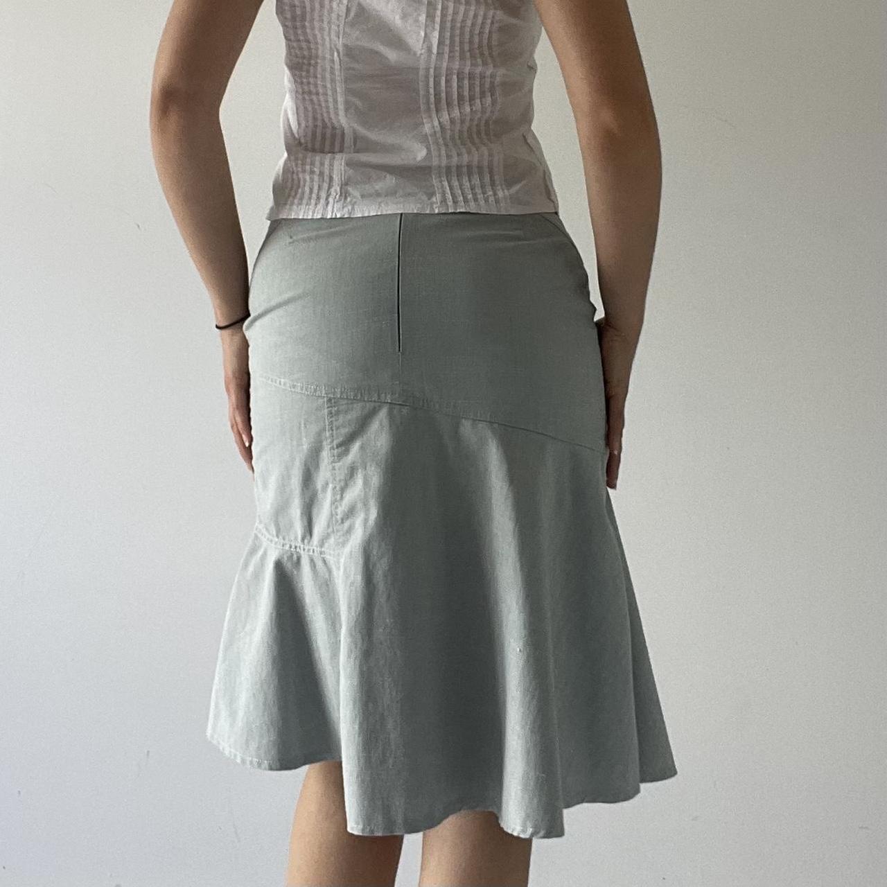 Asymmetric Ruffle Midi Skirt