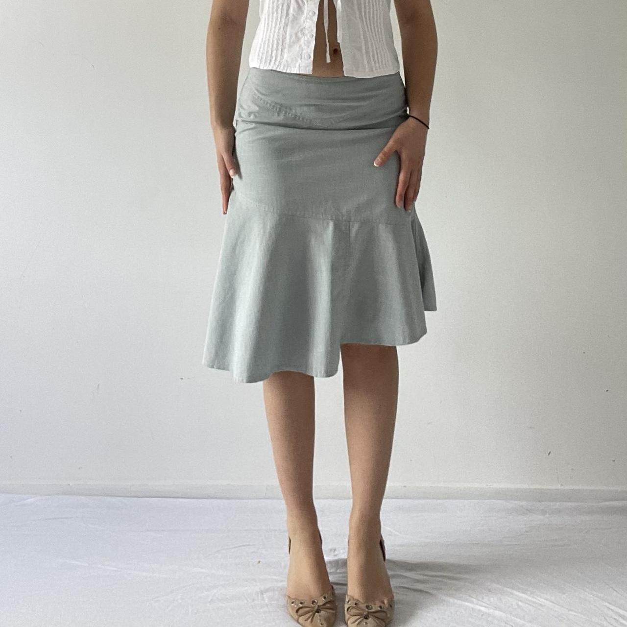 Asymmetric Ruffle Midi Skirt