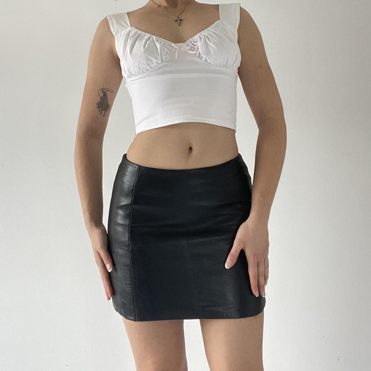 Bebe Leather Mini Skirt