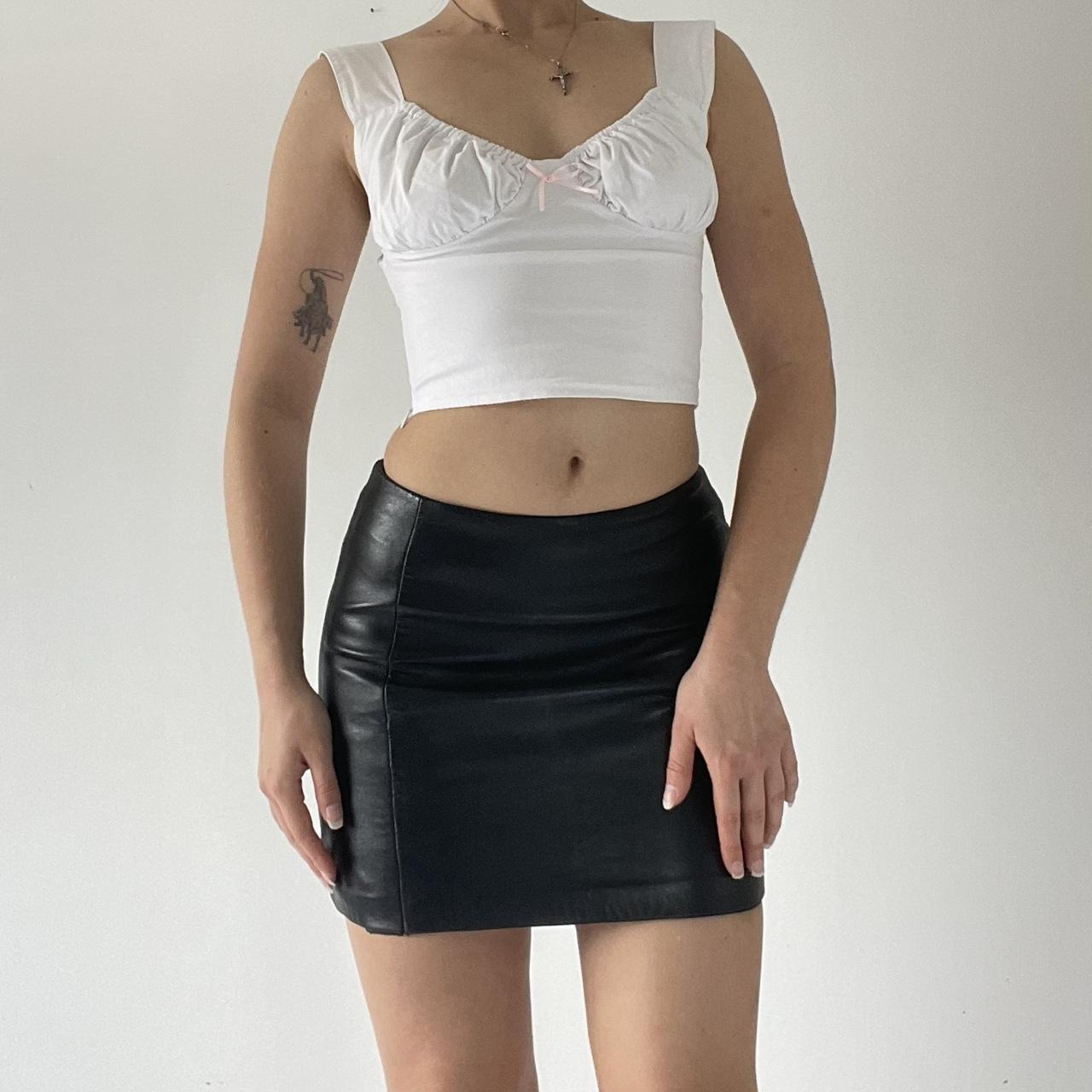 Bebe Leather Mini Skirt