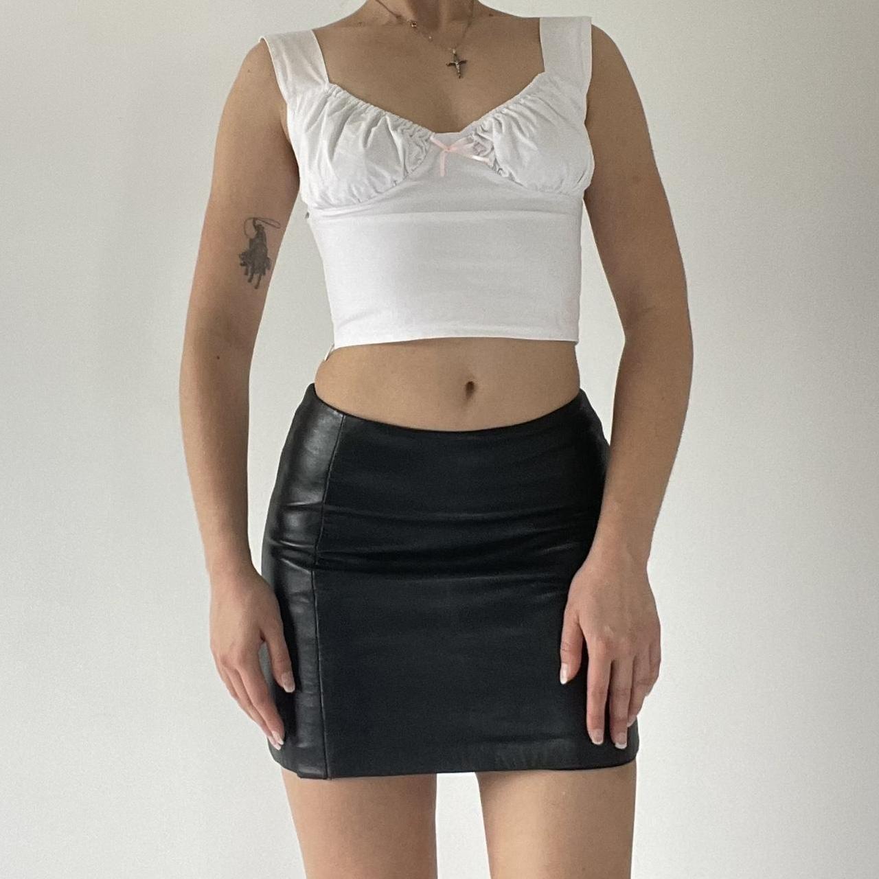 Bebe Leather Mini Skirt