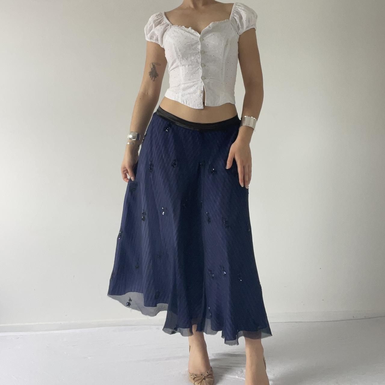 Silk Midi Beaded Skirt