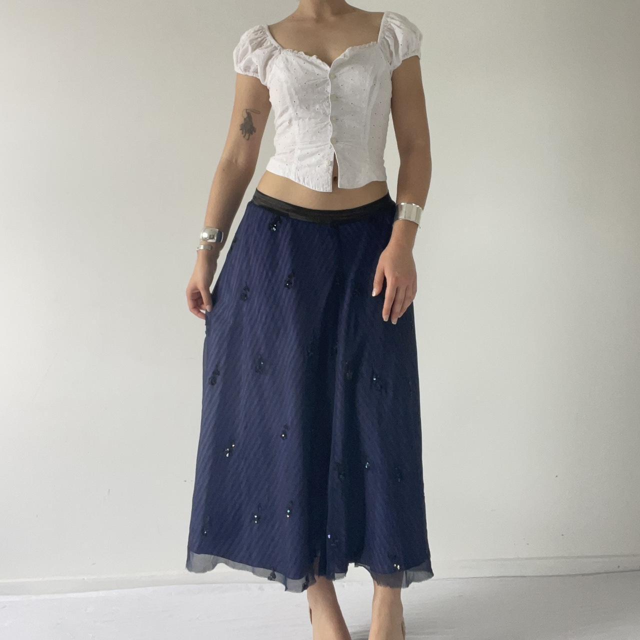 Silk Midi Beaded Skirt