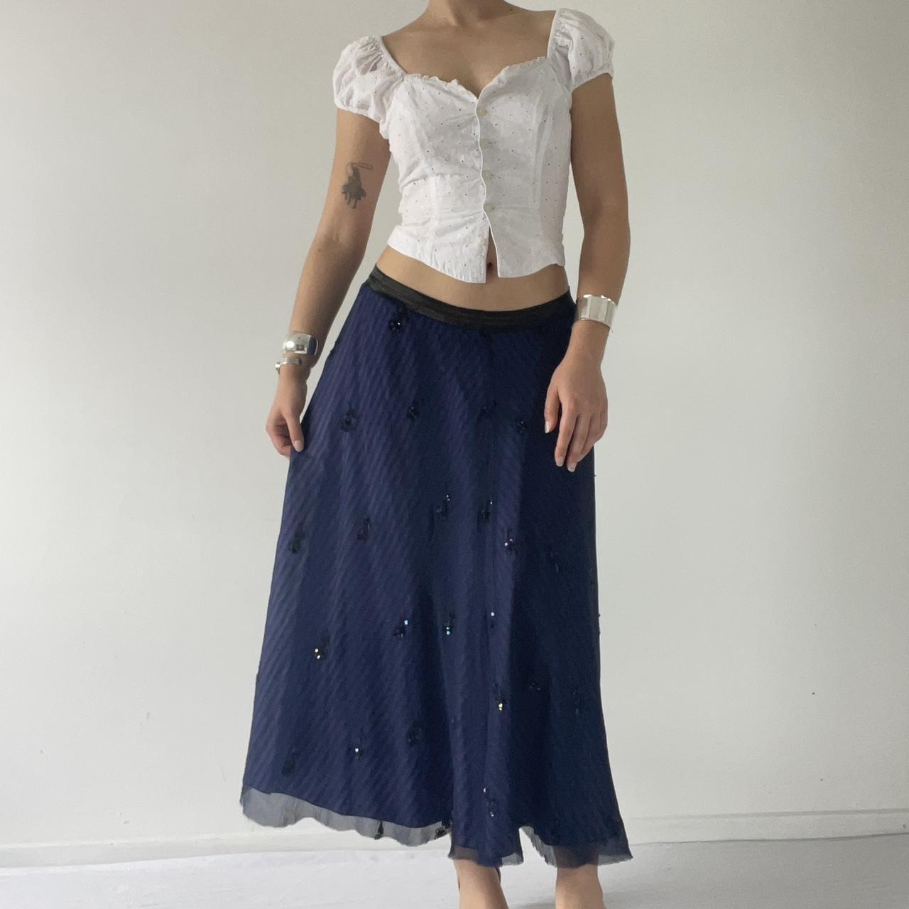 Silk Midi Beaded Skirt