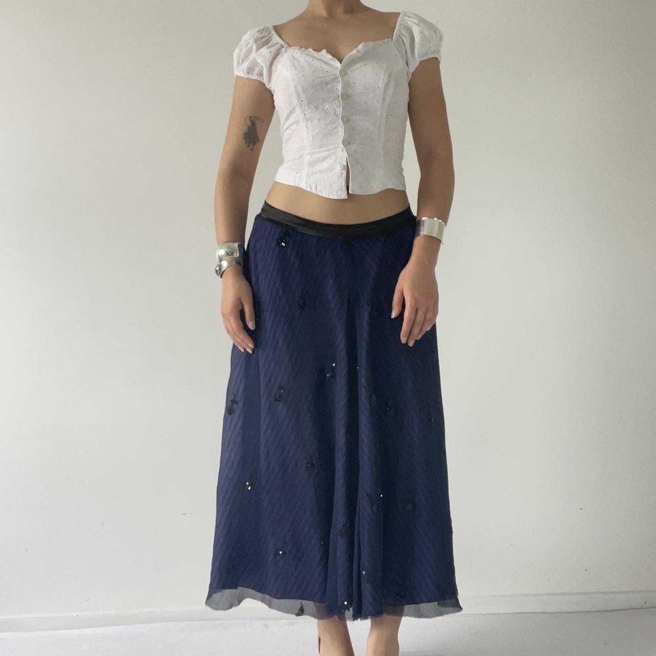 Silk Midi Beaded Skirt