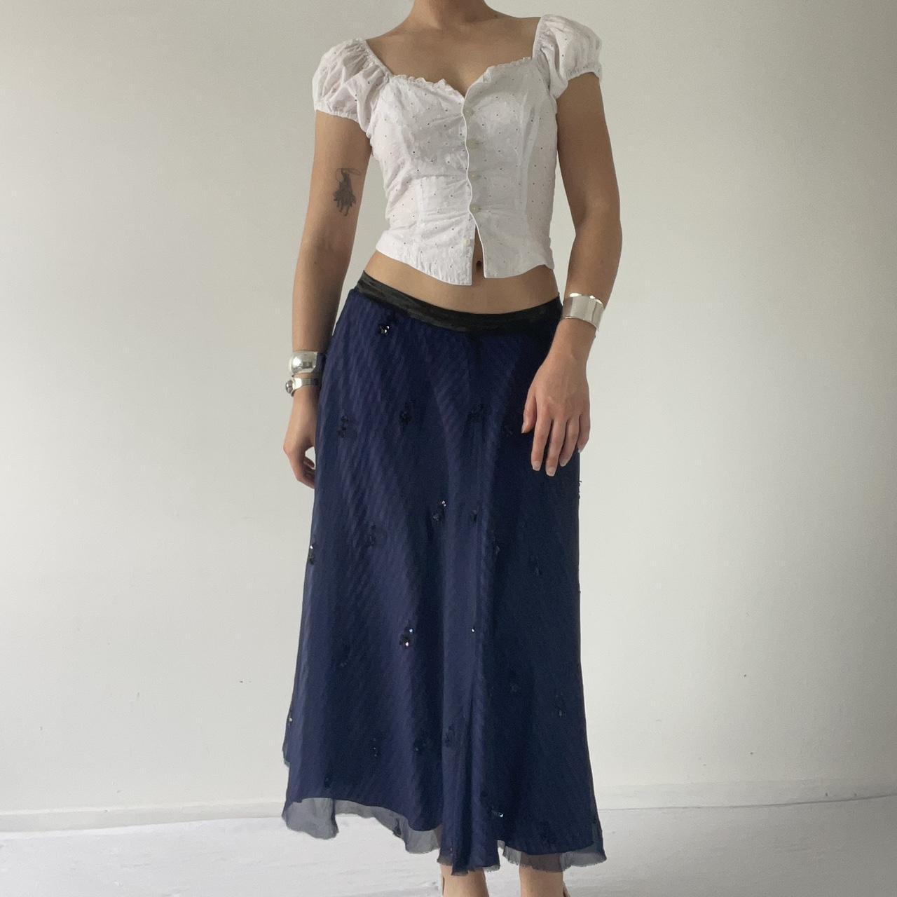 Silk Midi Beaded Skirt