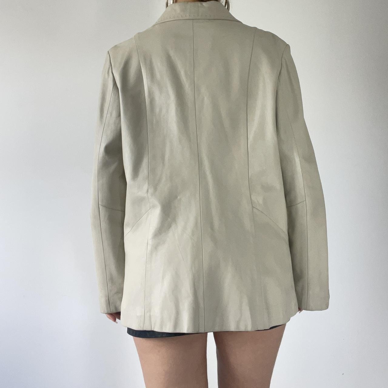 Cream Leather Blazer