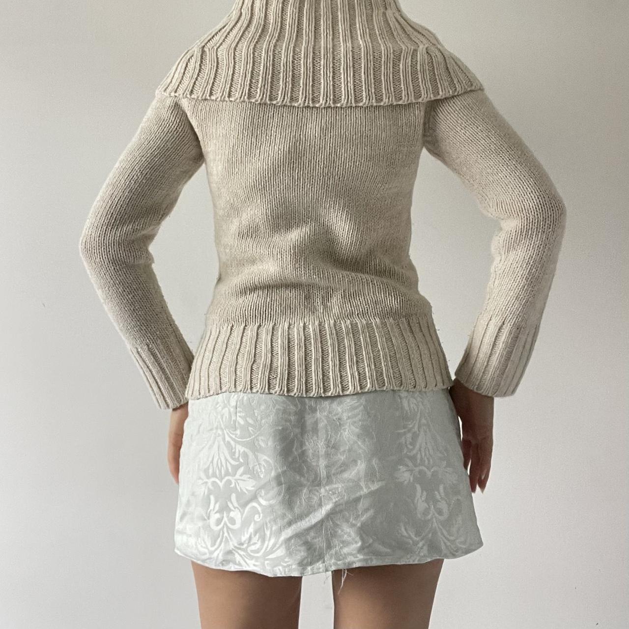 Fold Over Cream Sweater