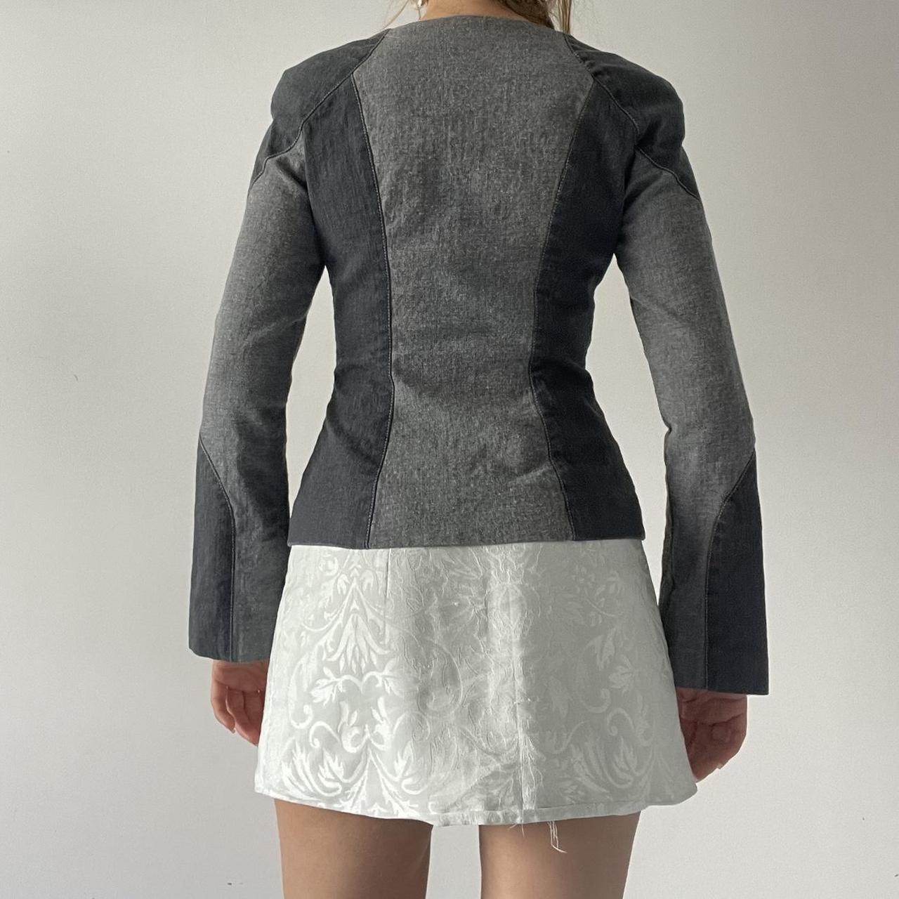 Corset Style Denim Snap Front Jacket