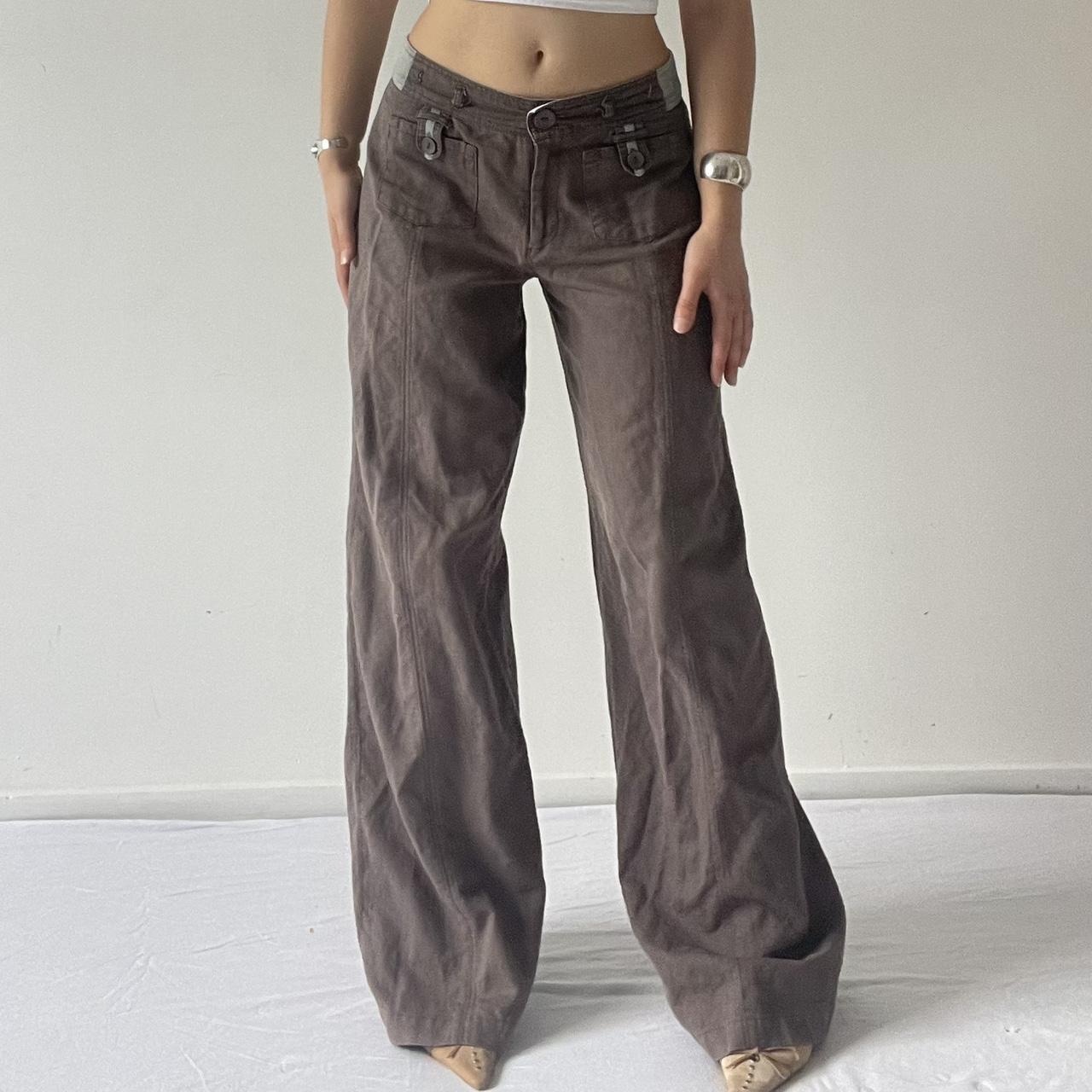 Low Rise Linen Wide Leg Pants