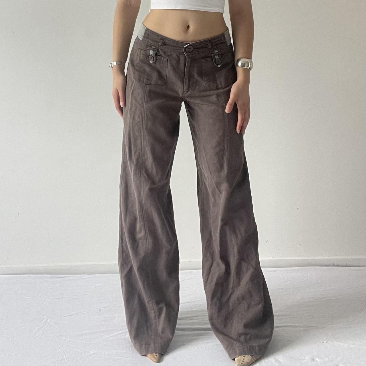 Low Rise Linen Wide Leg Pants