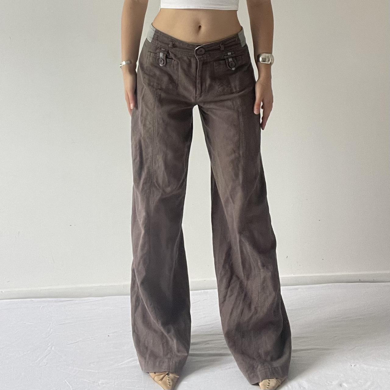 Low Rise Linen Wide Leg Pants