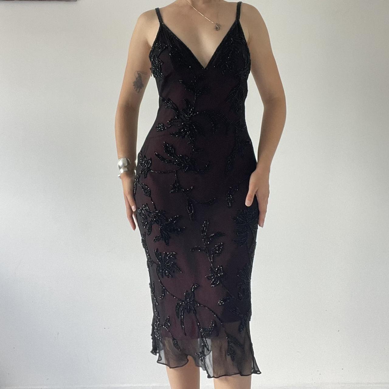 Beaded Silk MIdi Dress