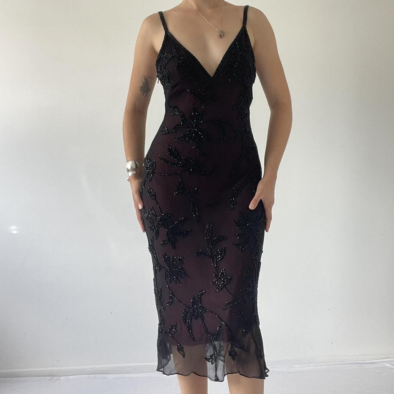 Beaded Silk MIdi Dress