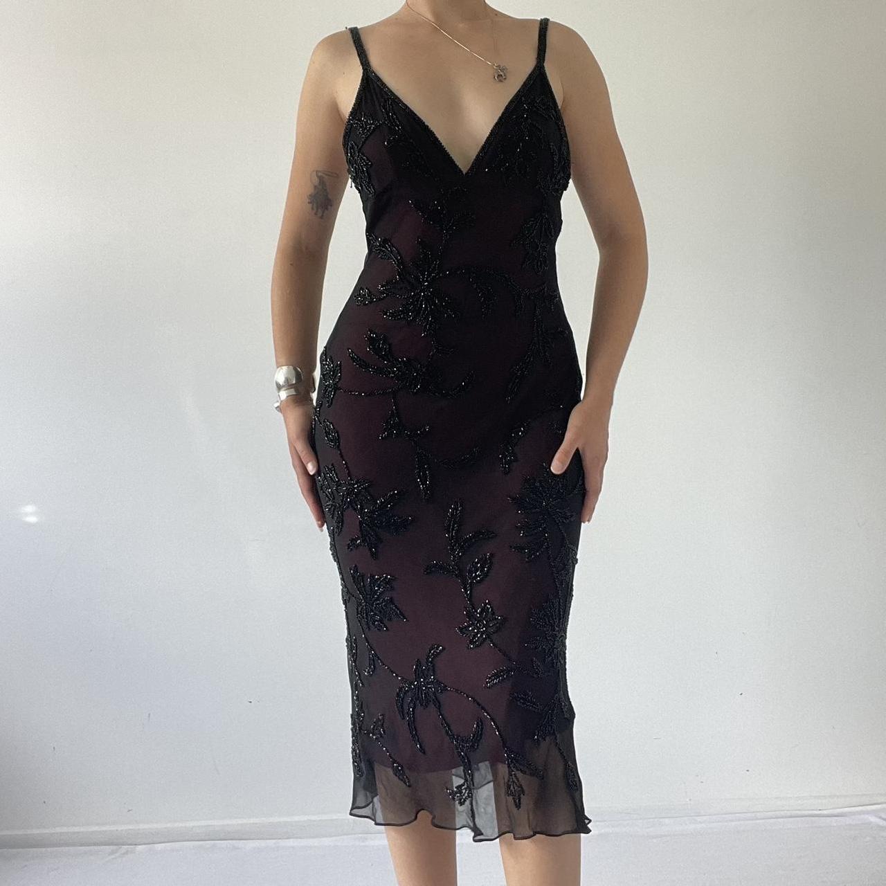 Beaded Silk MIdi Dress