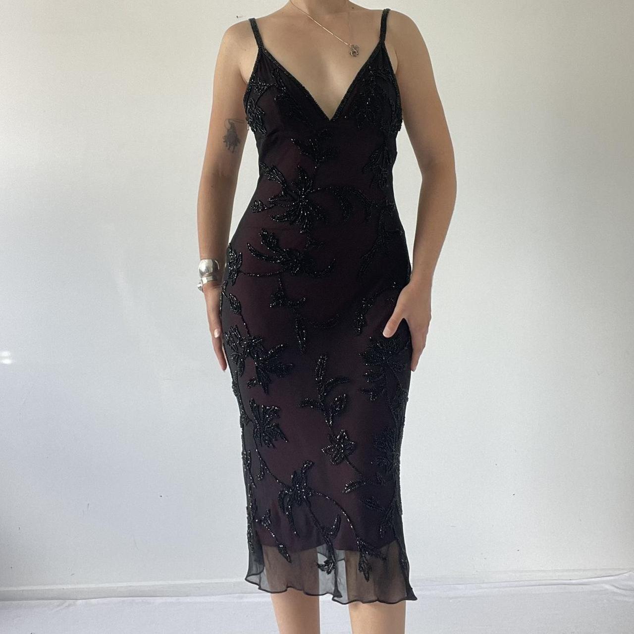 Beaded Silk MIdi Dress