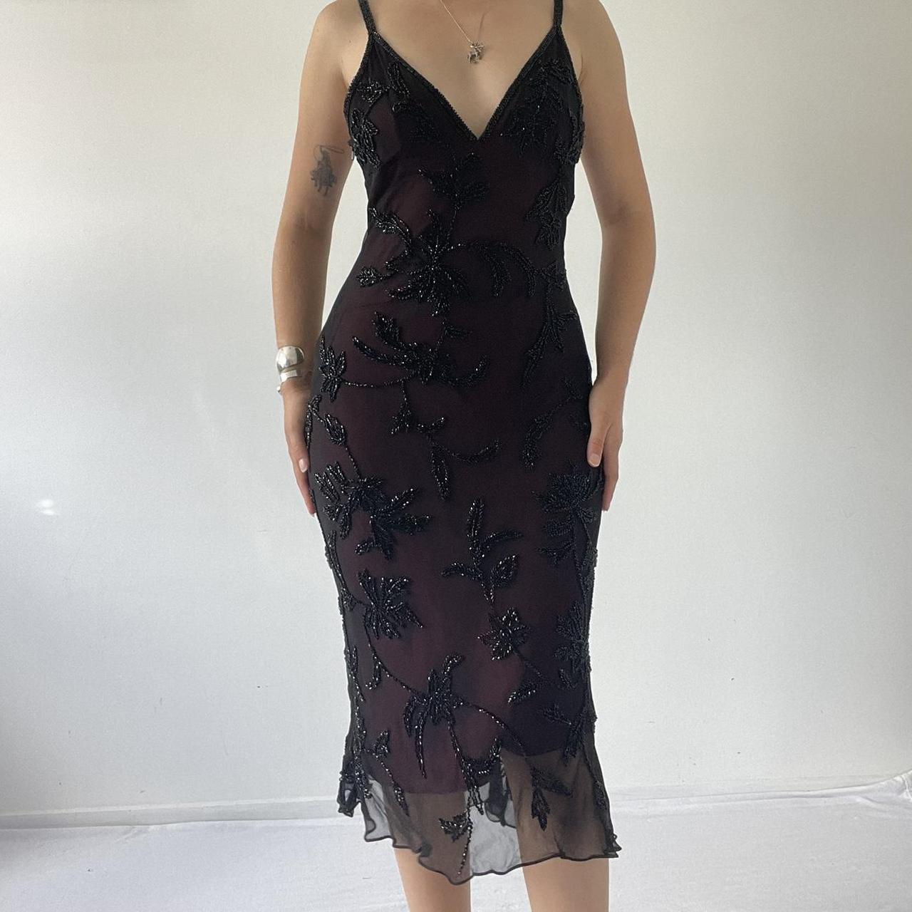 Beaded Silk MIdi Dress