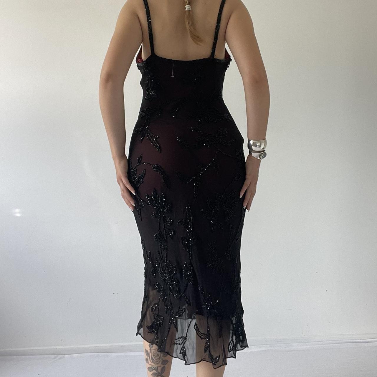 Beaded Silk MIdi Dress