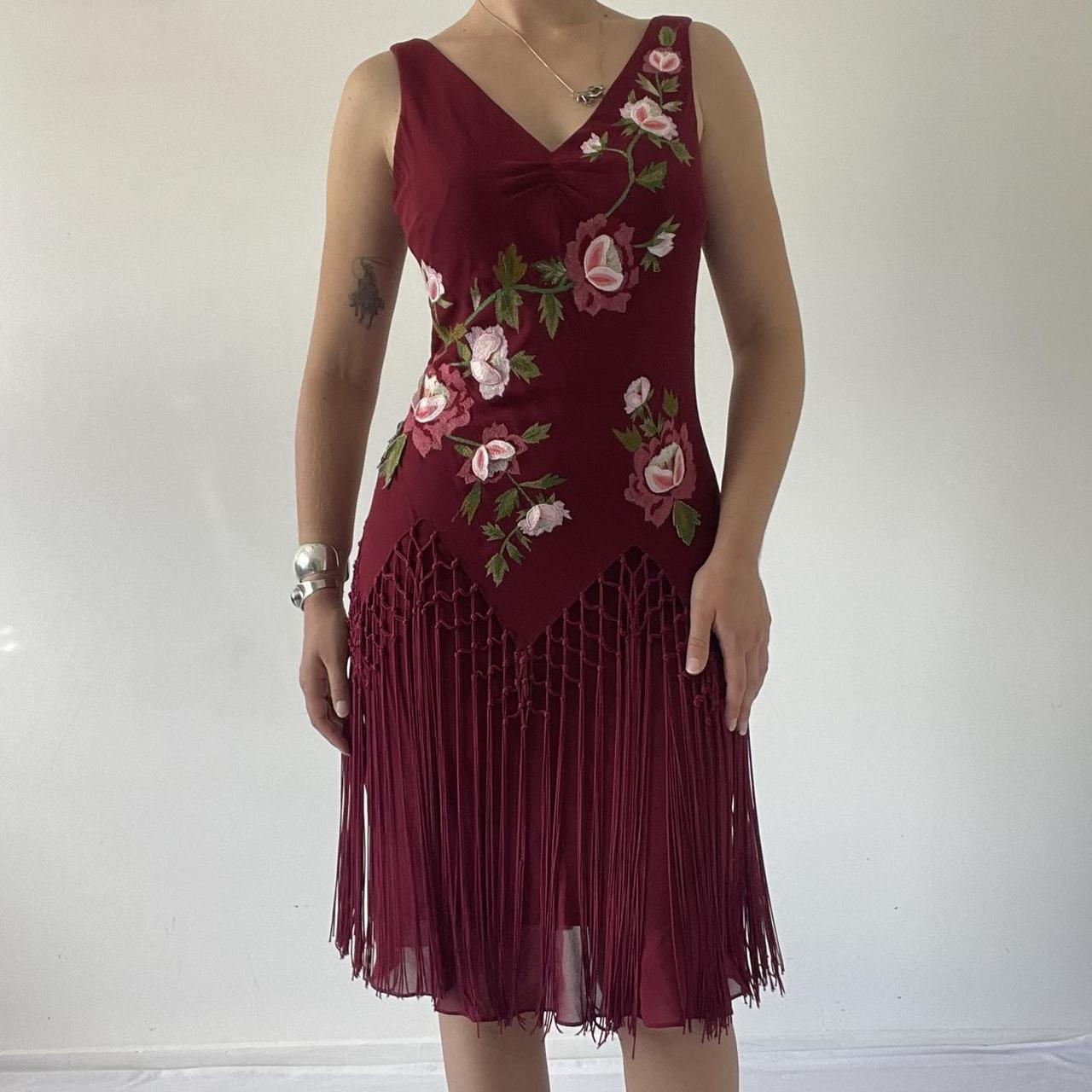 100% Silk Sue Wong Embroidered Dress