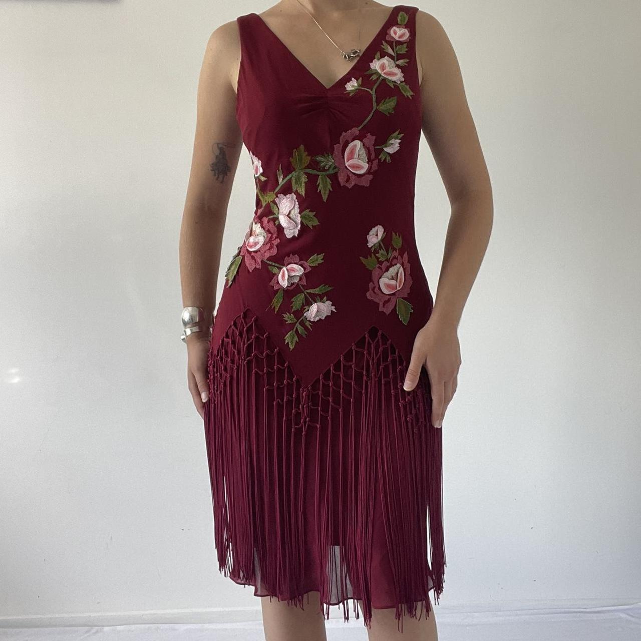 100% Silk Sue Wong Embroidered Dress